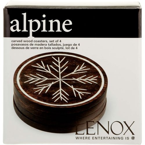 레녹스 Lenox Alpine Carved 4-Piece Wooden Coaster Set