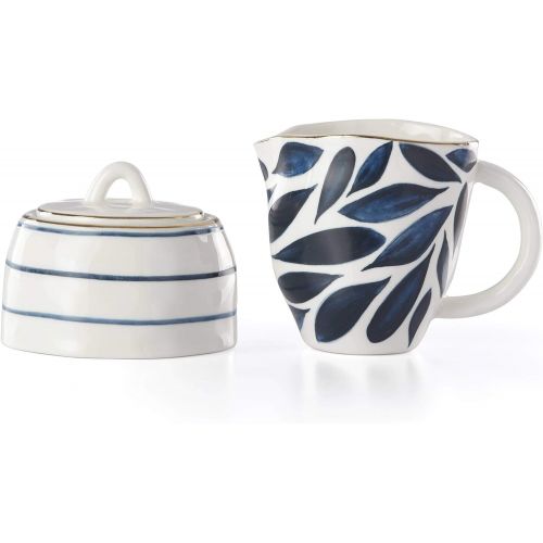 레녹스 Lenox Blue Bay 2-Piece Creamer & Sugar Bowl Set, 1.15 LB