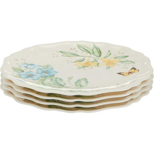 레녹스 Lenox Butterfly Meadow Melamine Dinner Plates (Set of 4), White