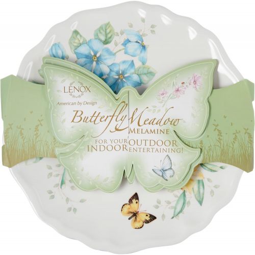 레녹스 Lenox Butterfly Meadow Melamine Dinner Plates (Set of 4), White