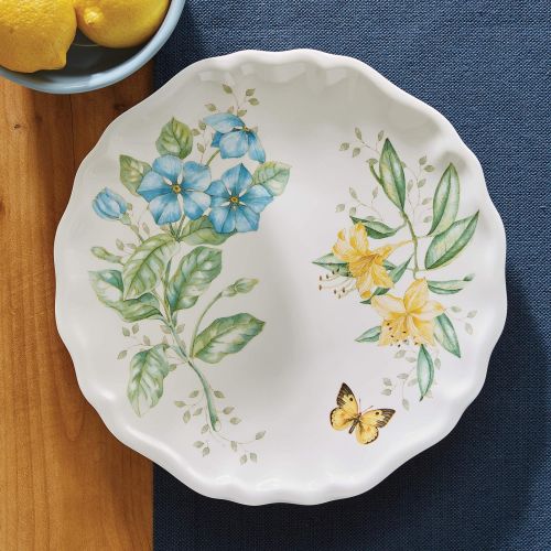 레녹스 Lenox Butterfly Meadow Melamine Dinner Plates (Set of 4), White