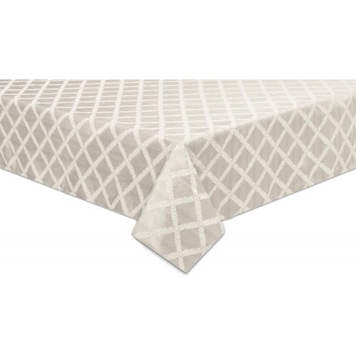 레녹스 Lenox Laurel Leaf Platinum Tablecloth, 70-by-122 Inch Oblong Rectangular