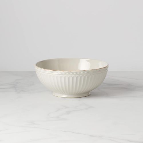 레녹스 Lenox White French Perle Groove Medium Serve Bowl, 3.20 LB