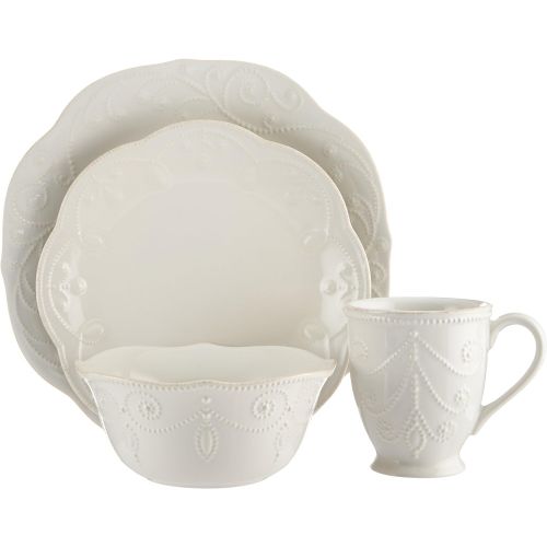 레녹스 Lenox White French Perle 4-Piece Place Setting, 6.80 LB