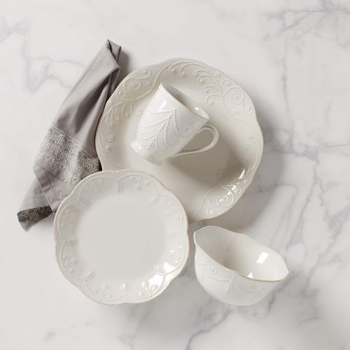 레녹스 Lenox White French Perle 4-Piece Place Setting, 6.80 LB