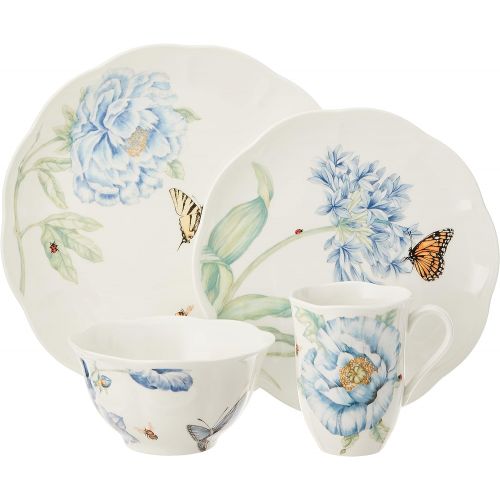 레녹스 Lenox Blue Butterfly Meadow 4-Piece Place Setting, 5.10 LB