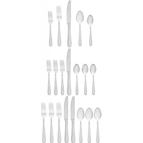 레녹스 Lenox Opal Innocence 20-piece Flatware Set, 3.30 LB, Metallic