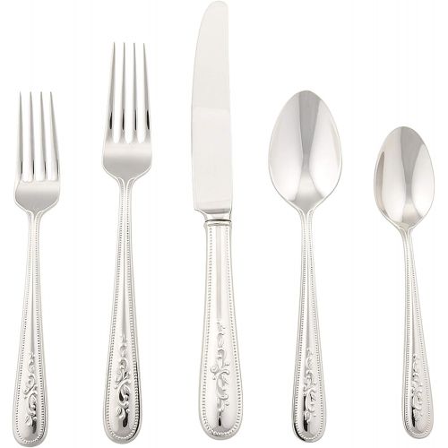 레녹스 Lenox Opal Innocence 20-piece Flatware Set, 3.30 LB, Metallic