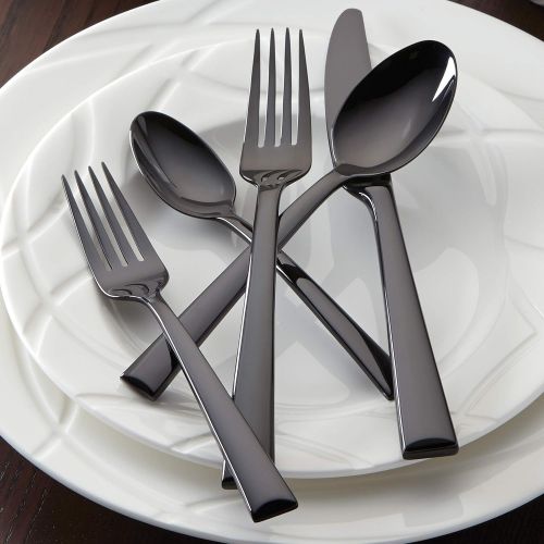 레녹스 Lenox Onyx 5-Piece Place Setting, 1.00 LB, Black