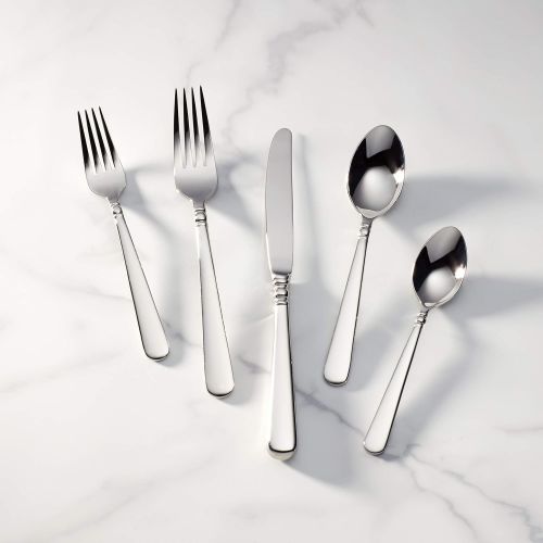 레녹스 Lenox Pearl Platinum Stainless-Steel 5-Piece Place Setting, Service for 1 -