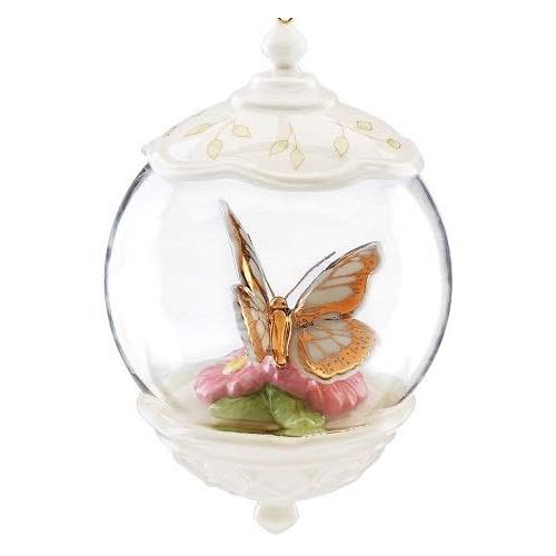 레녹스 Lenox Butterfly Meadow Gold Globe Ornament, 0.70 LB, Multi