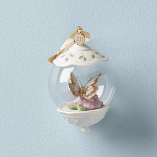 레녹스 Lenox Butterfly Meadow Gold Globe Ornament, 0.70 LB, Multi