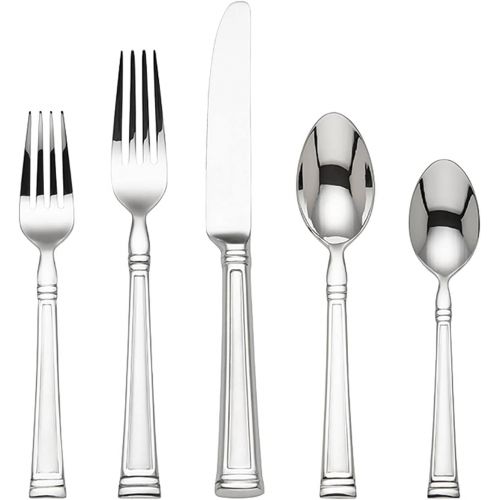 레녹스 Lenox Esquire 65-piece Flatware Set, 8.70 LB, Metallic