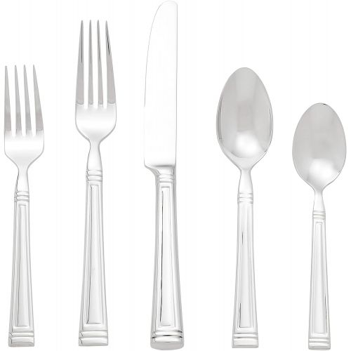 레녹스 Lenox Esquire 65-piece Flatware Set, 8.70 LB, Metallic