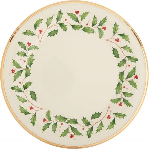 레녹스 Lenox Holiday Dinner Plate, 1.65 LB, Red & Green