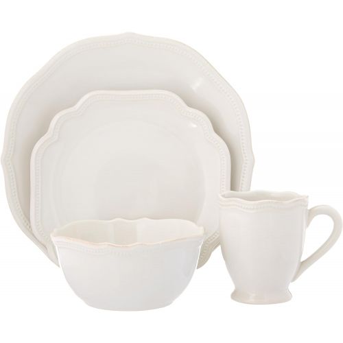 레녹스 Lenox White French Perle Bead 4Pc Place Setting, 6.45 LB