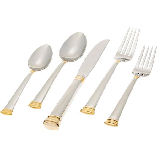 레녹스 Lenox Eternal Gold Flatware 5-Piece Place Setting, Service for 1 , Stainless -