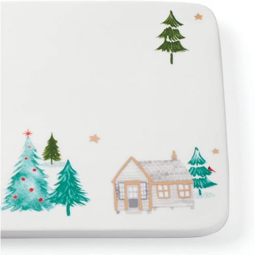 레녹스 Lenox Balsam Lane Ceramic Cheese Board, 3.75 LB, Green