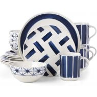 Lenox Painted Elements Indigo Brush 16 Piece Dinnerware Set