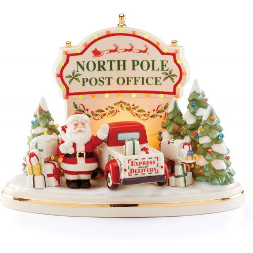 레녹스 Lenox Santas Post Office Light-Up & Musical Centerpiece, 5.40 LB, Multi