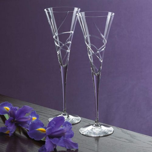 레녹스 Lenox Adorn Crystal 2-Piece Toasting Flute Set, Clear