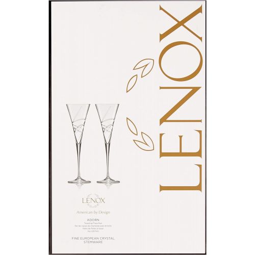 레녹스 Lenox Adorn Crystal 2-Piece Toasting Flute Set, Clear