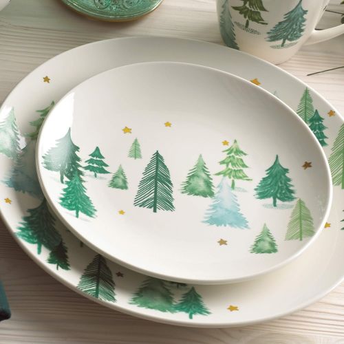 레녹스 Lenox Balsam Lane 12-Piece Dinnerware Set, 17.55 LB, Green