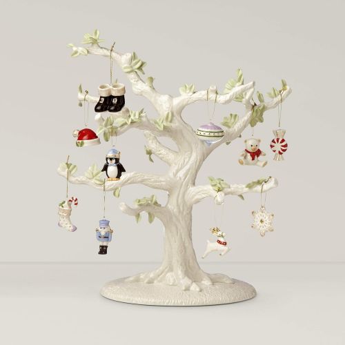 레녹스 Lenox Christmas Memories 10-Piece Ornament & Tree Set, 6.35 LB, Multi