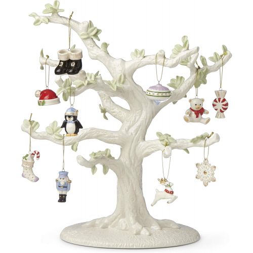 레녹스 Lenox Christmas Memories 10-Piece Ornament & Tree Set, 6.35 LB, Multi