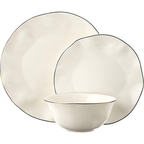 레녹스 Lenox Blue Bay 12-Piece Dinnerware Set, 15.20 LB, White