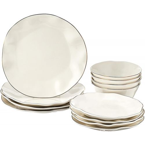 레녹스 Lenox Blue Bay 12-Piece Dinnerware Set, 15.20 LB, White