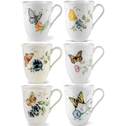레녹스 Lenox Butterfly Meadow Mugs, Assorted Set of 6