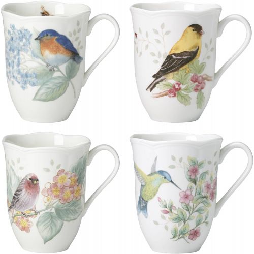 레녹스 Lenox Butterfly Meadow Flutter Mugs, Set of 4