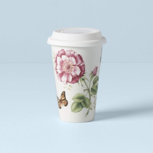 레녹스 Lenox Butterfly Meadow Thermal Travel Mug -10 oz, White -