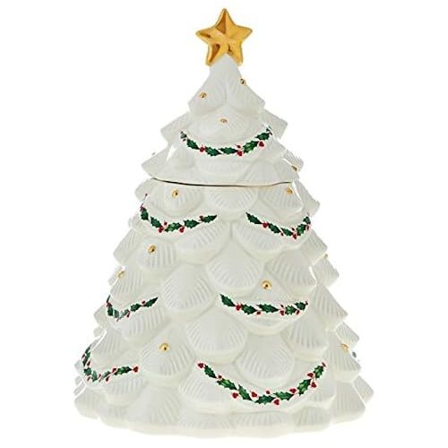 레녹스 Lenox Holiday Christmas Tree Cookie Jar: Kitchen & Dining