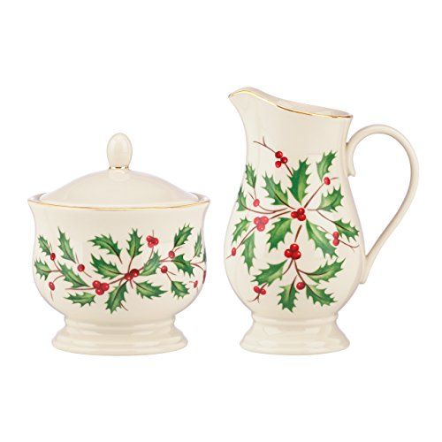 레녹스 Lenox 843319 Holiday Sugar & Creamer Set: Kitchen & Dining