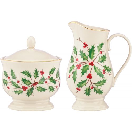 레녹스 Lenox 843319 Holiday Sugar & Creamer Set: Kitchen & Dining