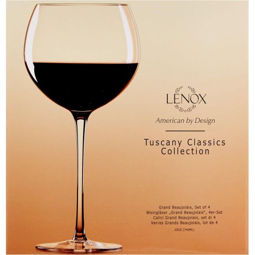 레녹스 [아마존베스트]Lenox Tuscany Classics 4pc Beaujolais Wine Glass, 3.05 LB, Clear