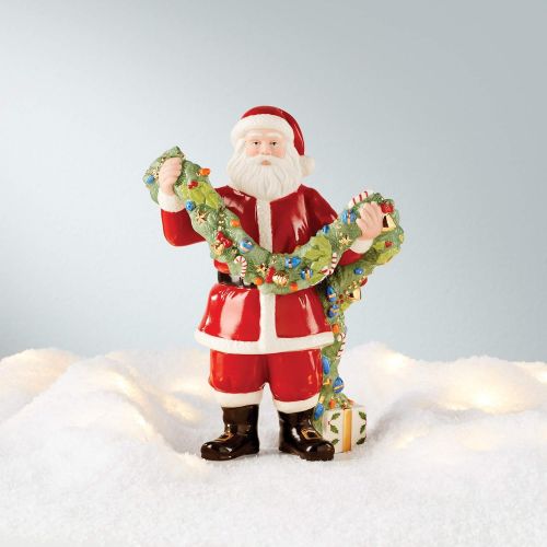 레녹스 Lenox 2020 Santa Decking The Halls Figurine, 1.30 LB, Multi