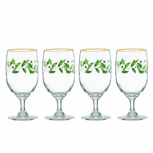 레녹스 Lenox Holiday 4 Piece Iced Beverage Glass Set