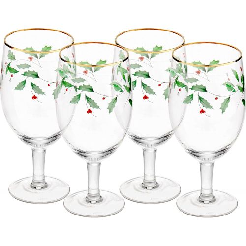 레녹스 Lenox Holiday 4 Piece Iced Beverage Glass Set