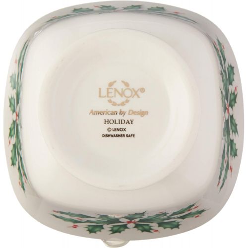 레녹스 Lenox Holiday Treat Bowl, 0.75 LB, Red & Green