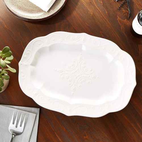 레녹스 Lenox French Perle Large Serving Platter, White