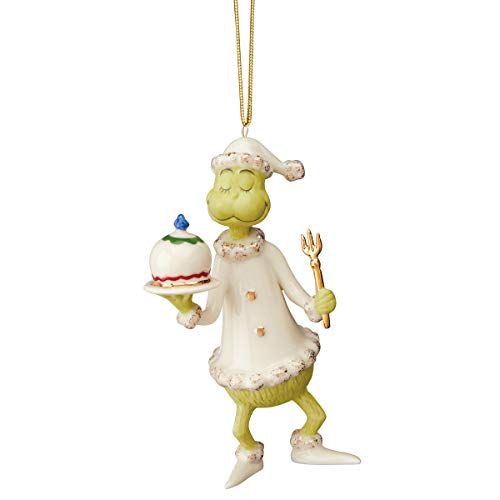 레녹스 Lenox Grinch Serves The Feast Ornament, 0.30 LB, Multi