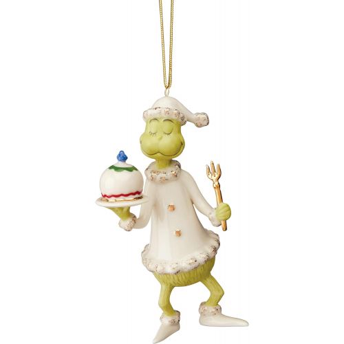 레녹스 Lenox Grinch Serves The Feast Ornament, 0.30 LB, Multi