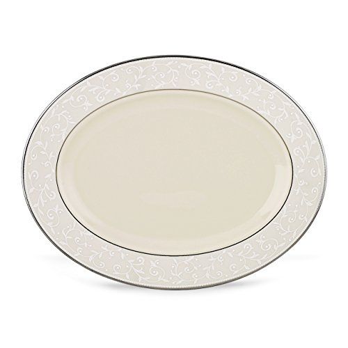 레녹스 Lenox Pearl Innocence 16 Oval Serving Platter, Ivory