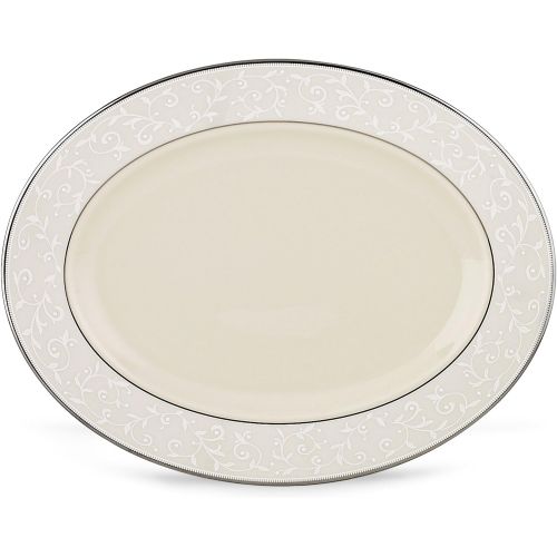 레녹스 Lenox Pearl Innocence 16 Oval Serving Platter, Ivory