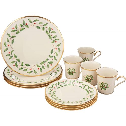 레녹스 Lenox Holiday 12 Piece Dinnerware Set