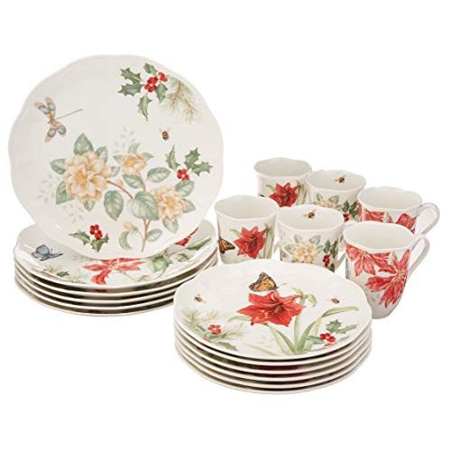 레녹스 Lenox Butterfly Meadow 18 Piece Holiday Dinnerware Set