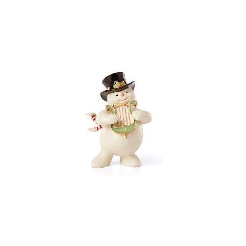 레녹스 Lenox 2020 Snowy Harpist Snowman Figurine, 1.65 LB, Multi